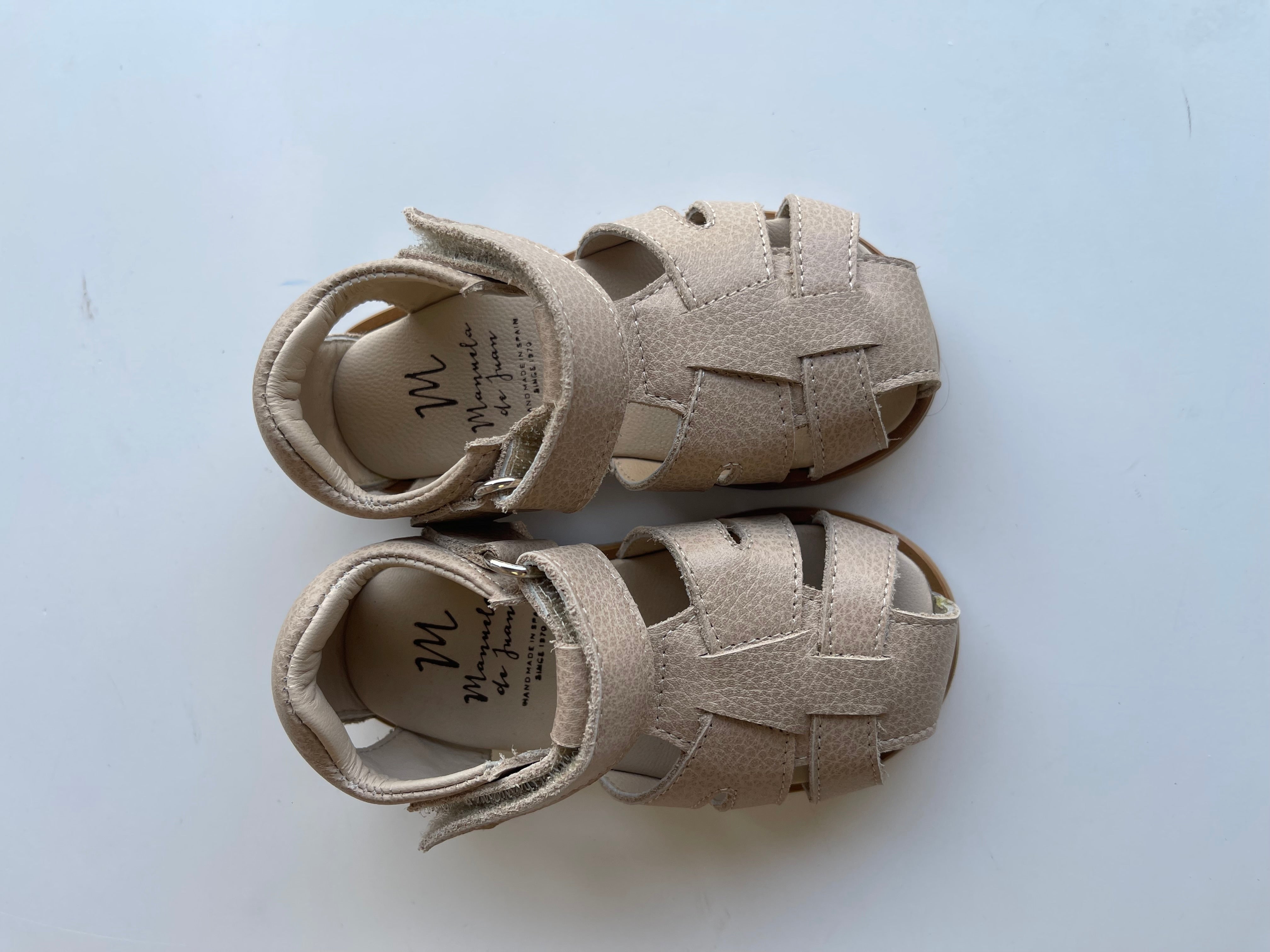 Manuela De Juan Beige Konan Closed Toe Sandal