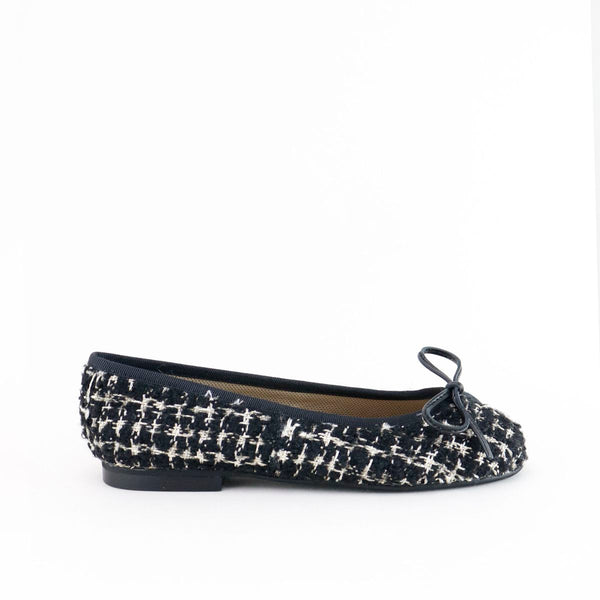 Papanatas Black Tweed Ballet Flat