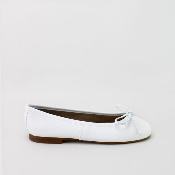 Papanatas White Textured Ballet Flat