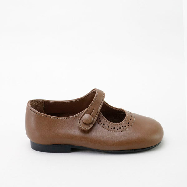 Papanatas Polca Brown European Button Mary Jane