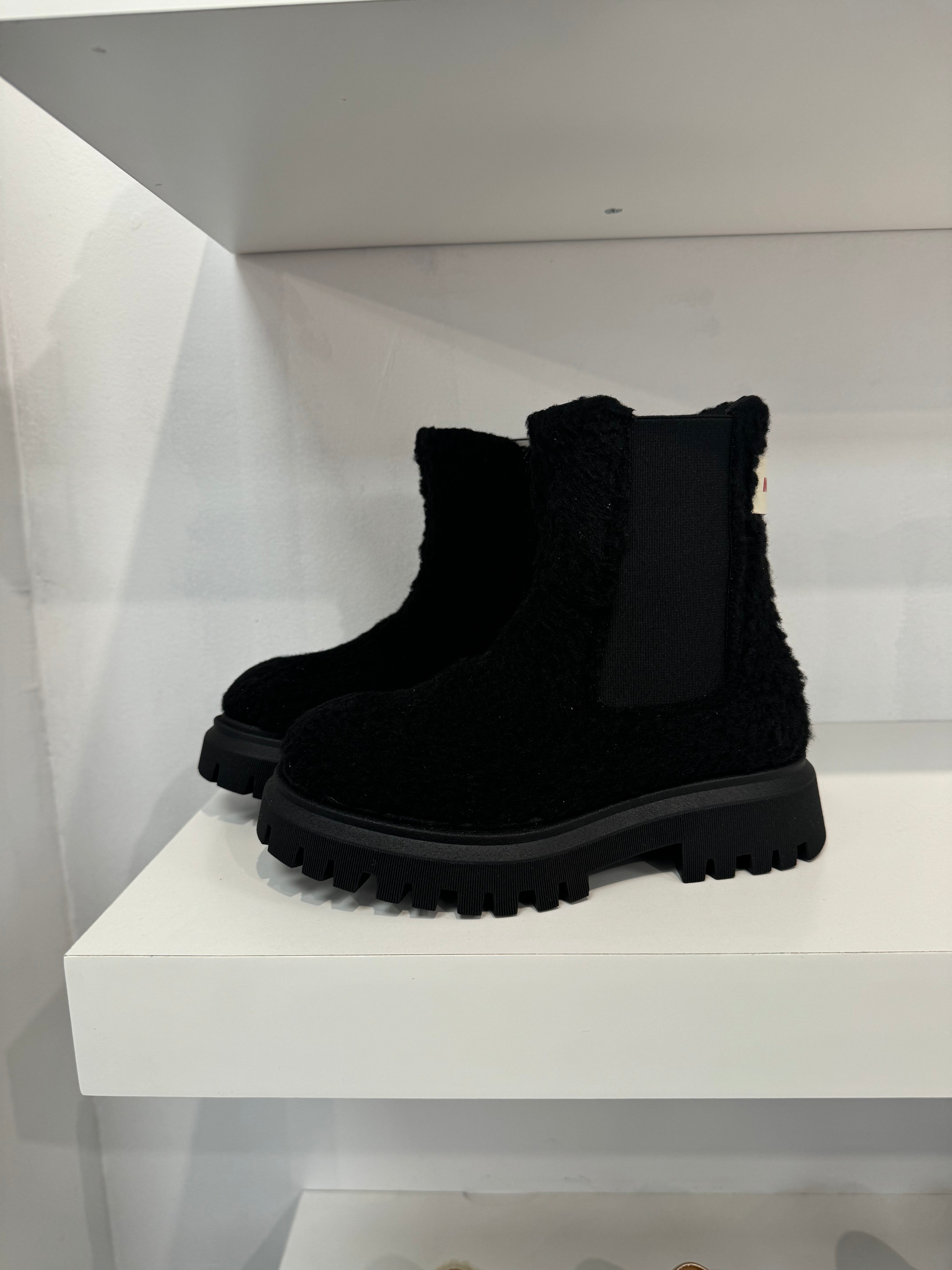 Marni Black Sherpa Bootie