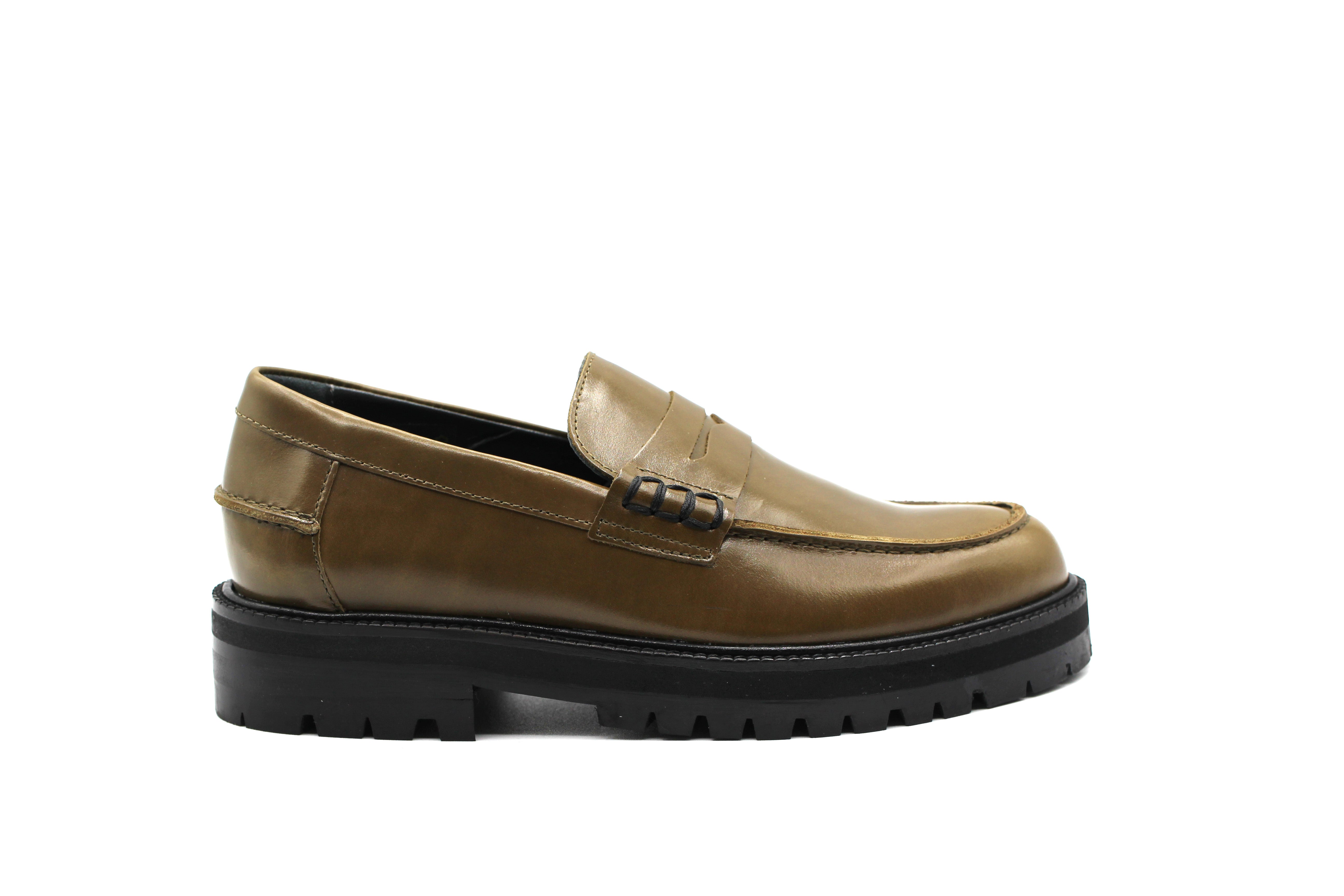 Angulus Dark Olive Chunky Loafer