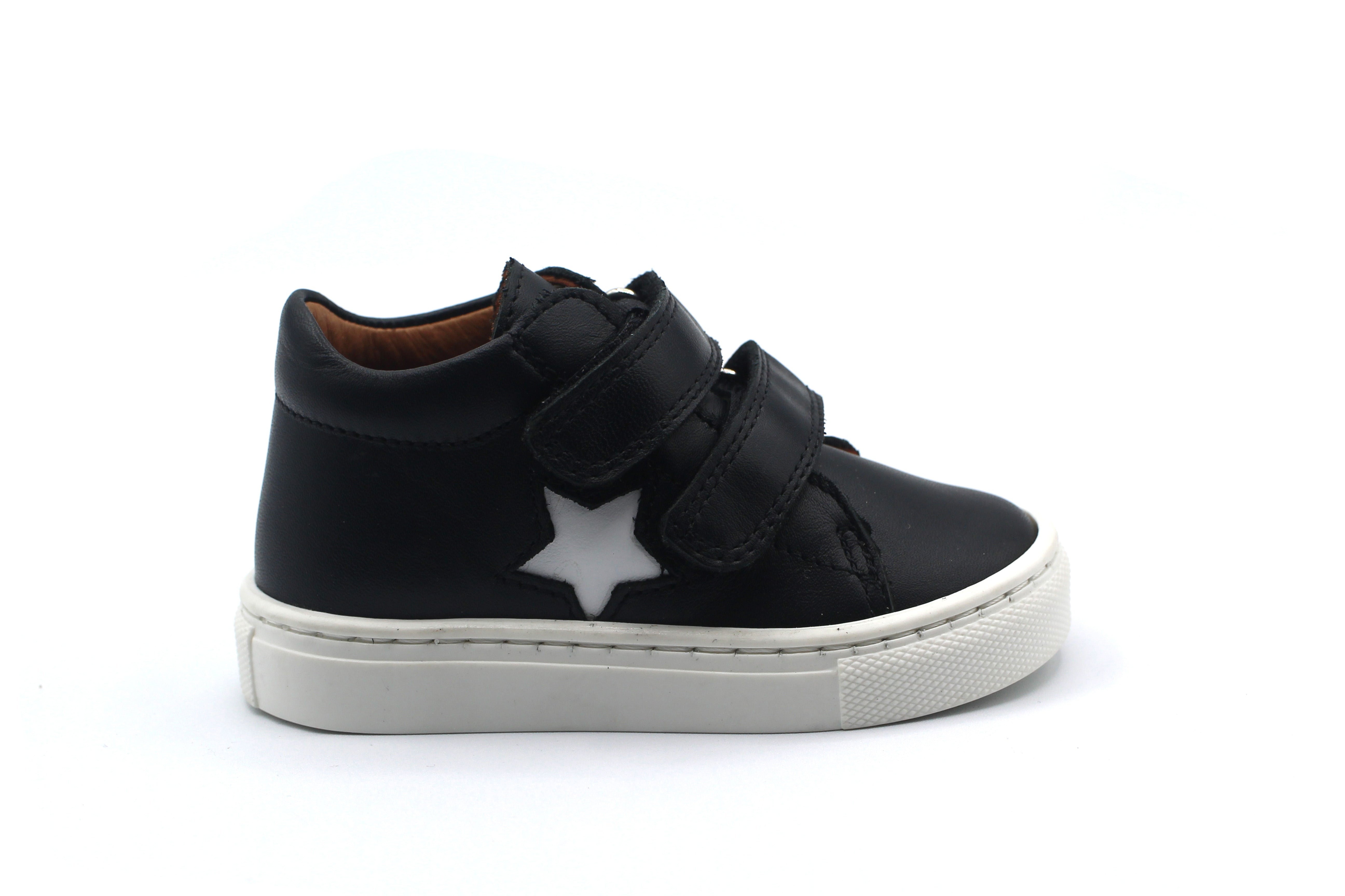 Atlanta Baby Black Star Velcro Sneaker