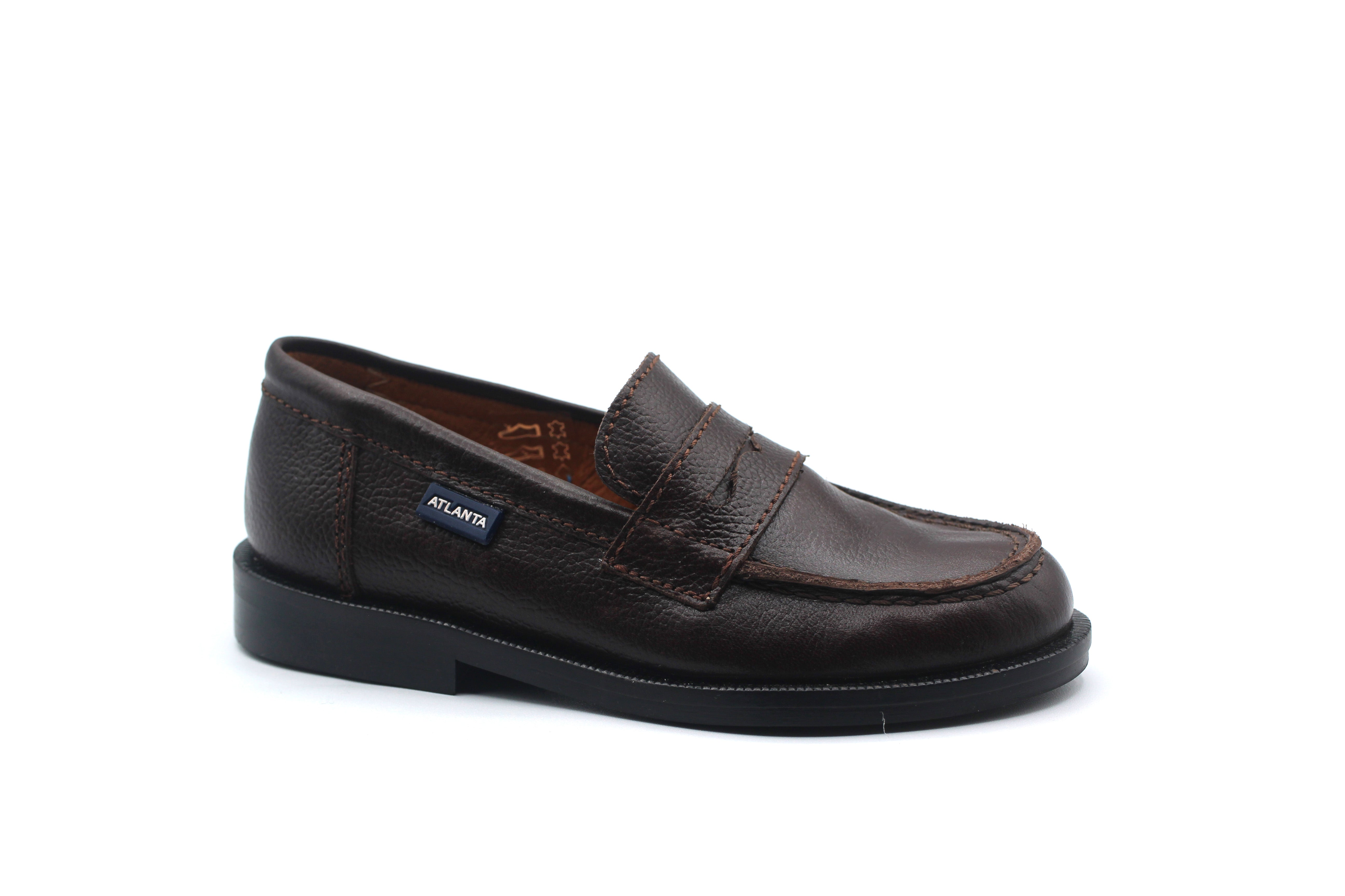 Atlanta Brown Pebbled College Penny Loafer