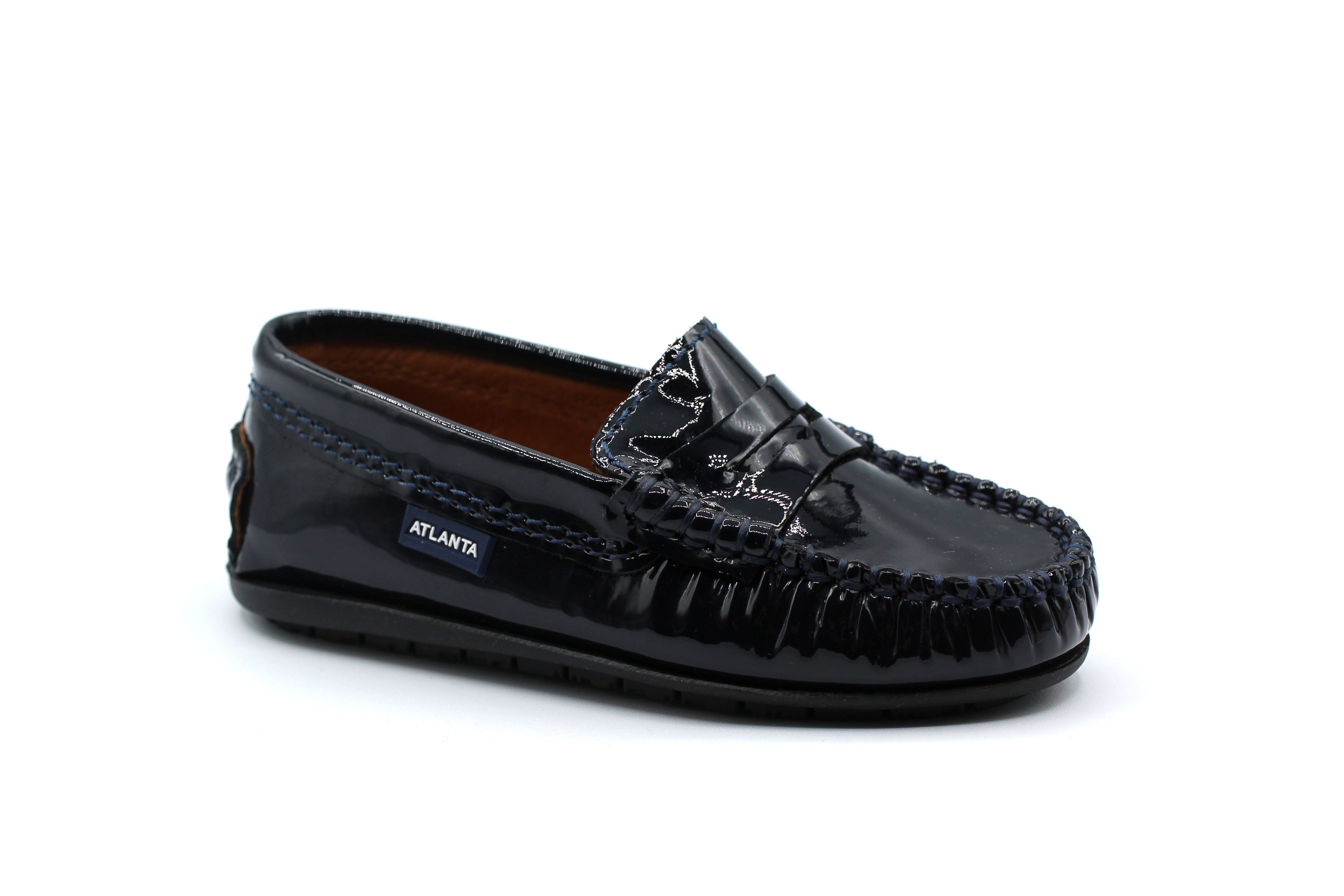 Atlanta Blue Navy Patent Penny Loafer