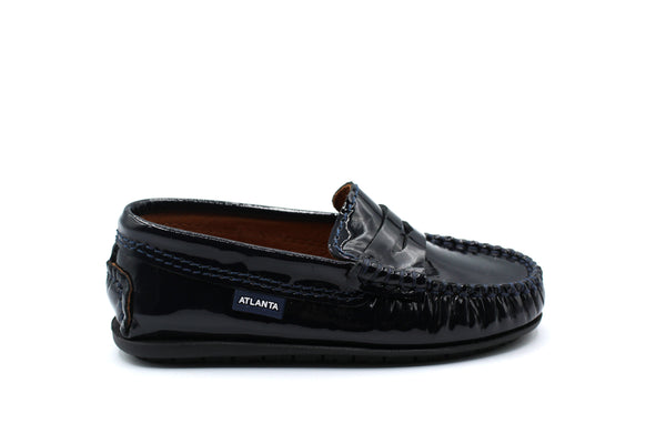 Atlanta Blue Navy Patent Penny Loafer