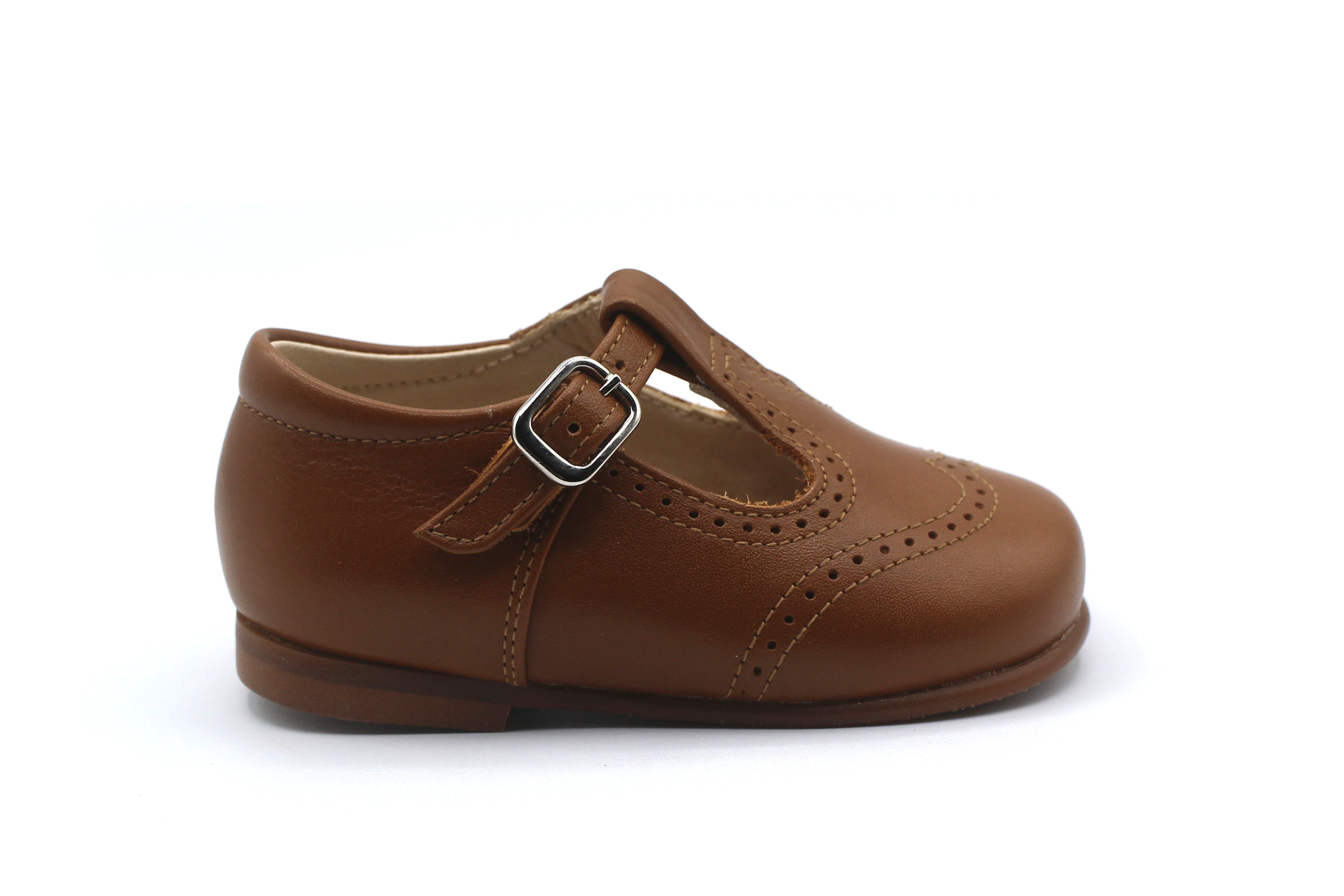 Beberlis Luggage Brown Baby Wingtip T-strap