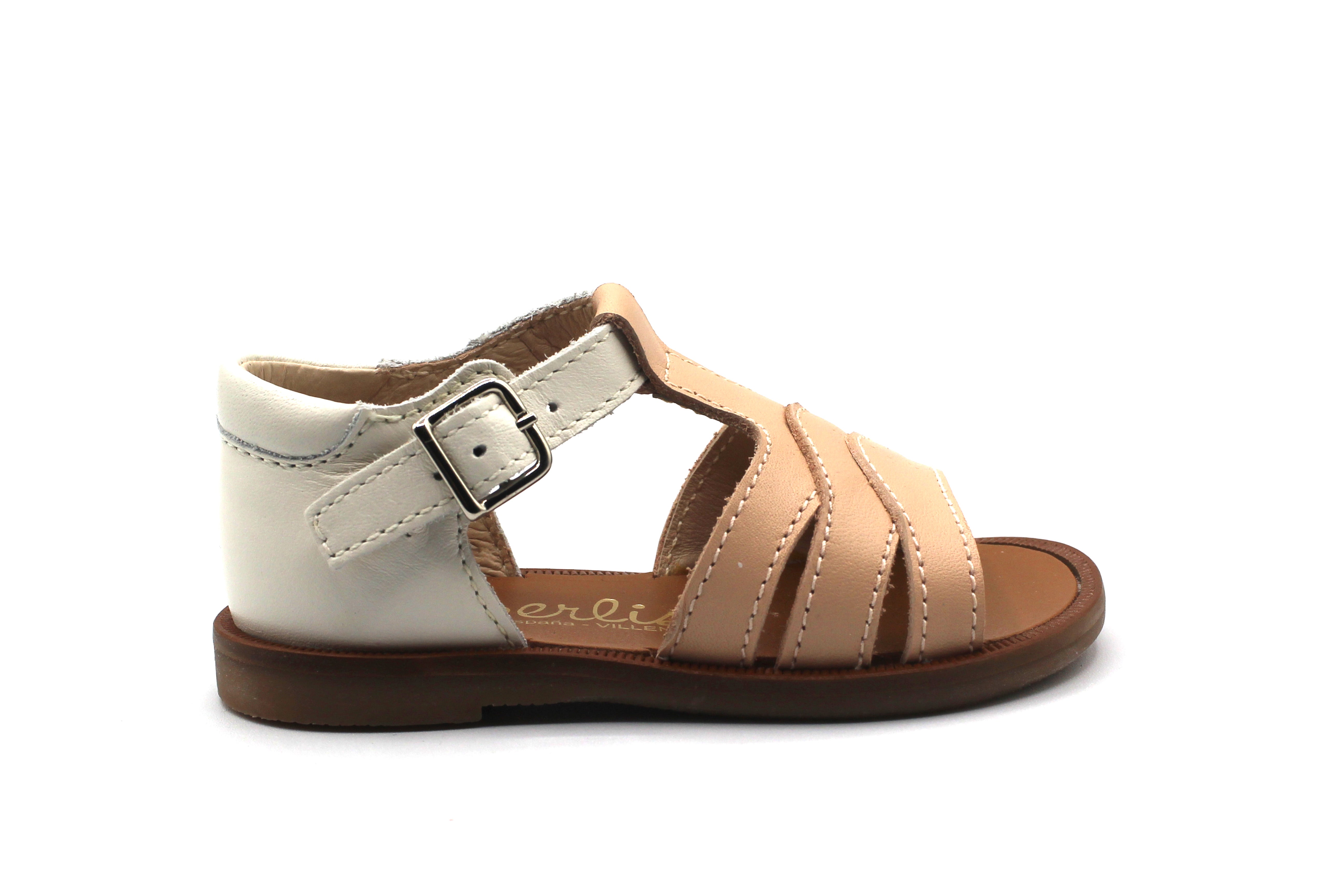 Beberlis Pale Pink Cream Baby Open Toe Sandal