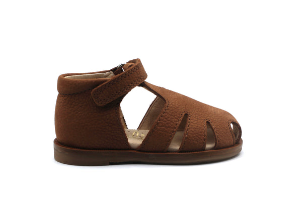 Beberlis Tan Closed Velcro Sandal