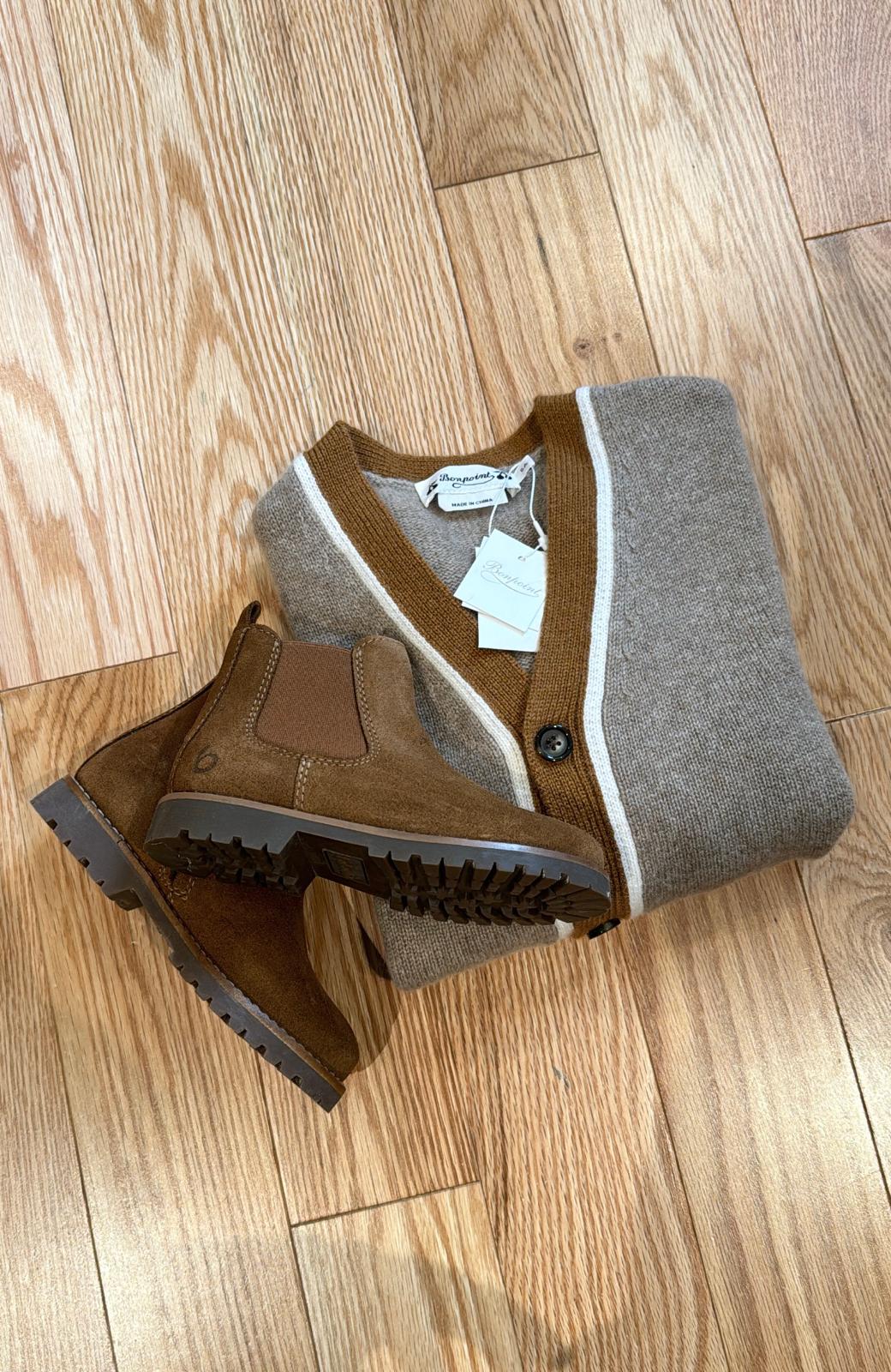 Beberlis Suede Luggage Brown Chelsea Bootie