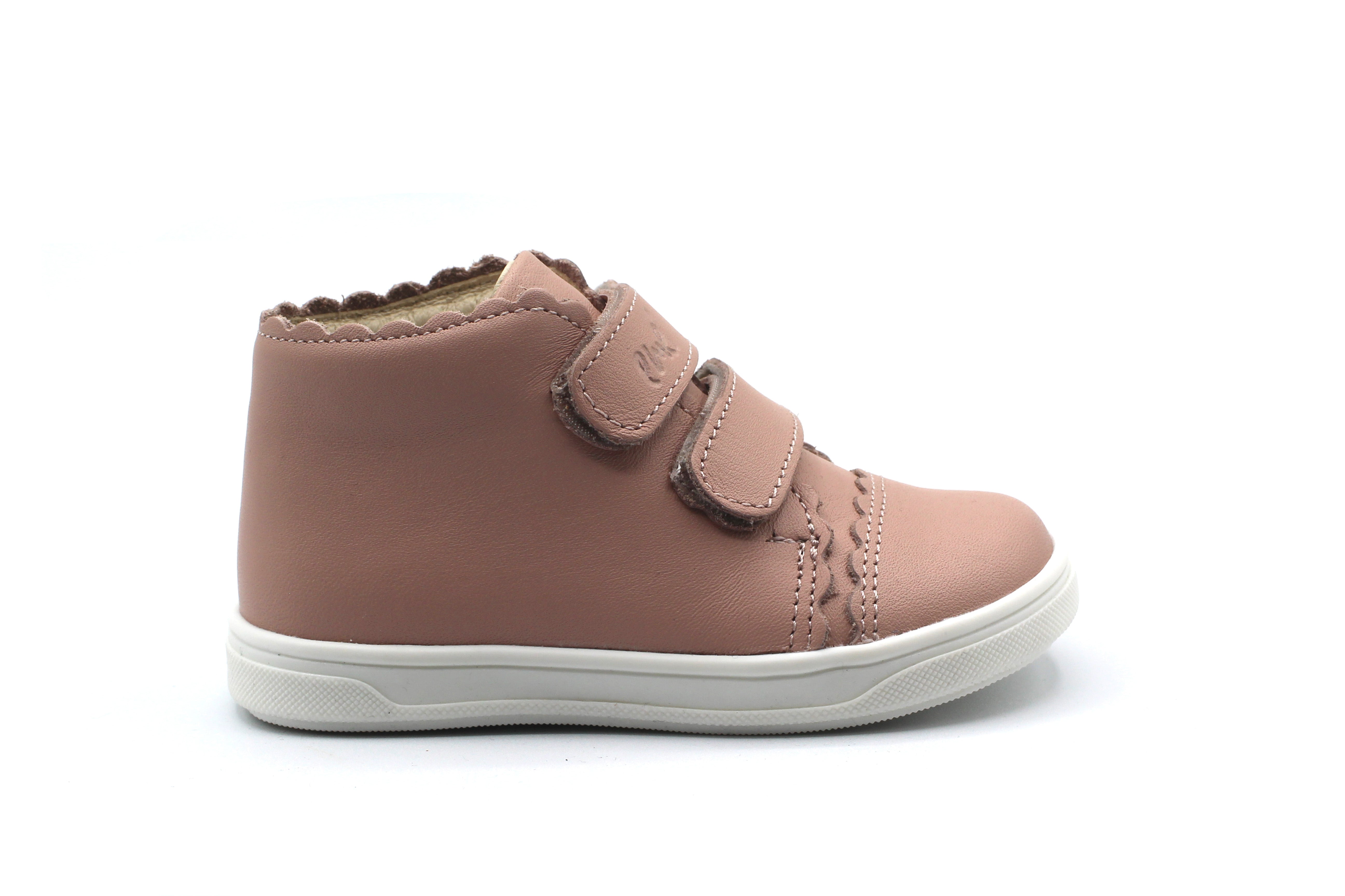 Emel Baby Pink Scallop Velcro Sneaker