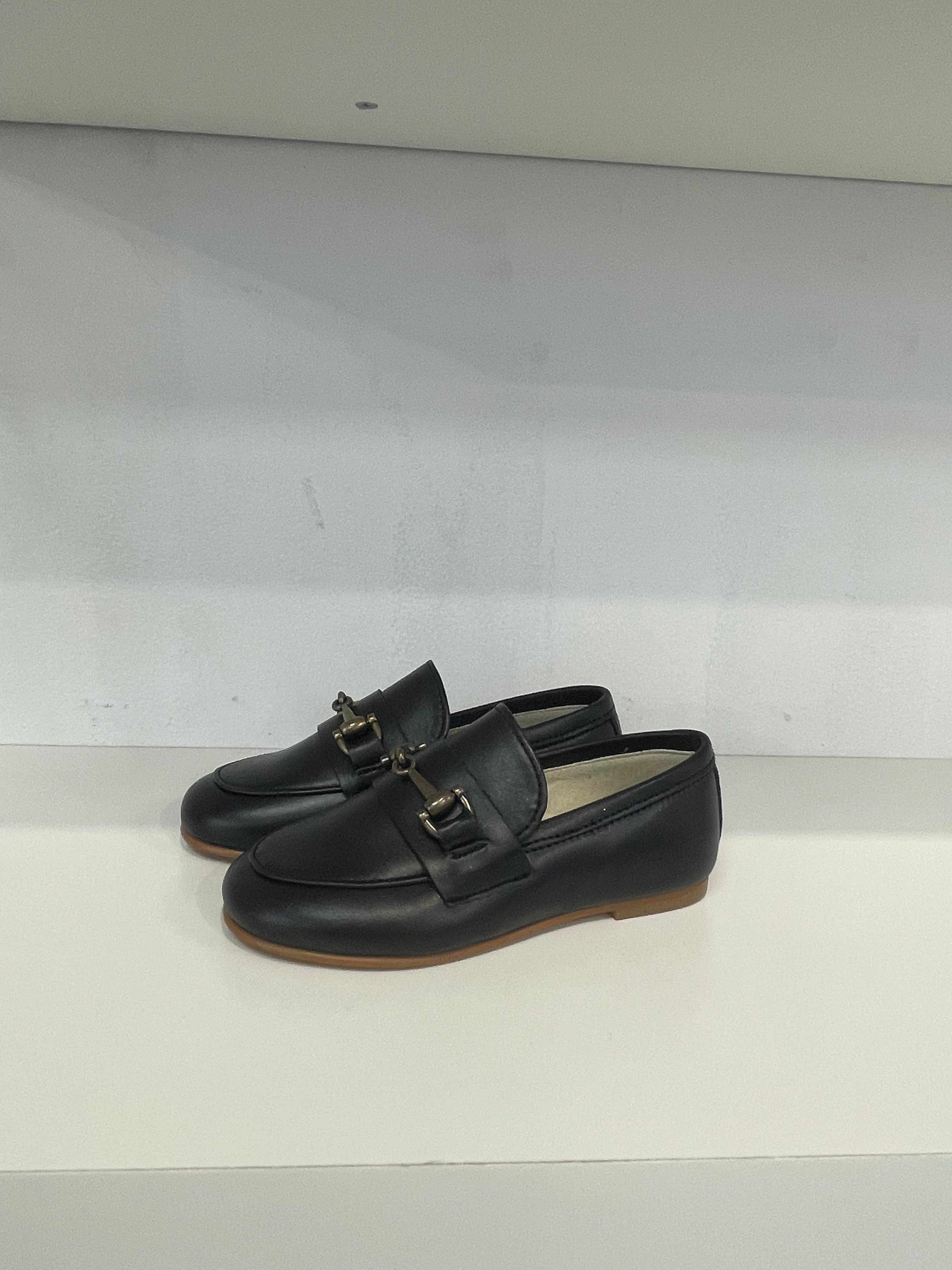 Sonatina Black Leather Chain Loafer