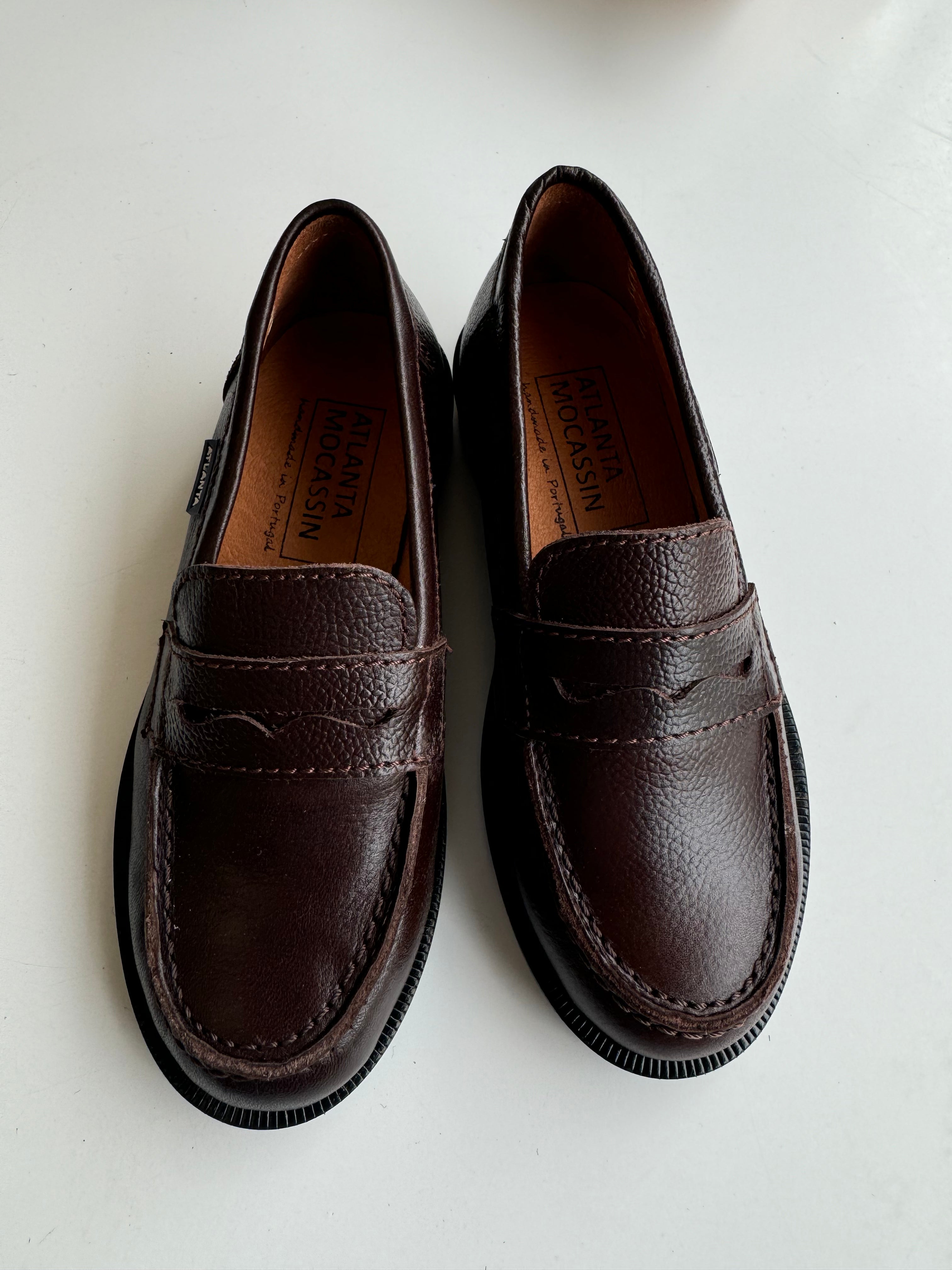 Atlanta Brown Pebbled College Penny Loafer