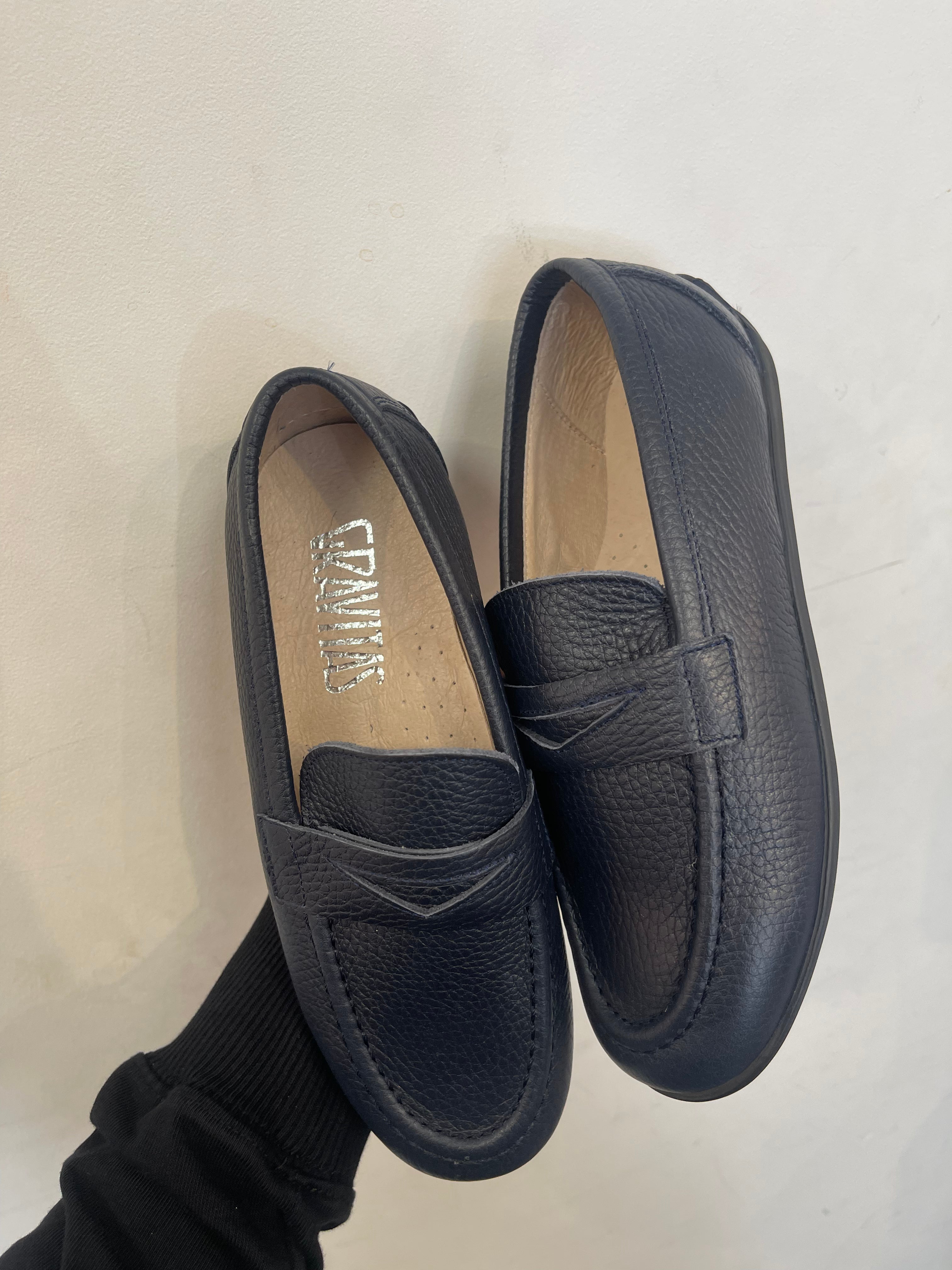 Gravitas Navy Pebbled Loafer