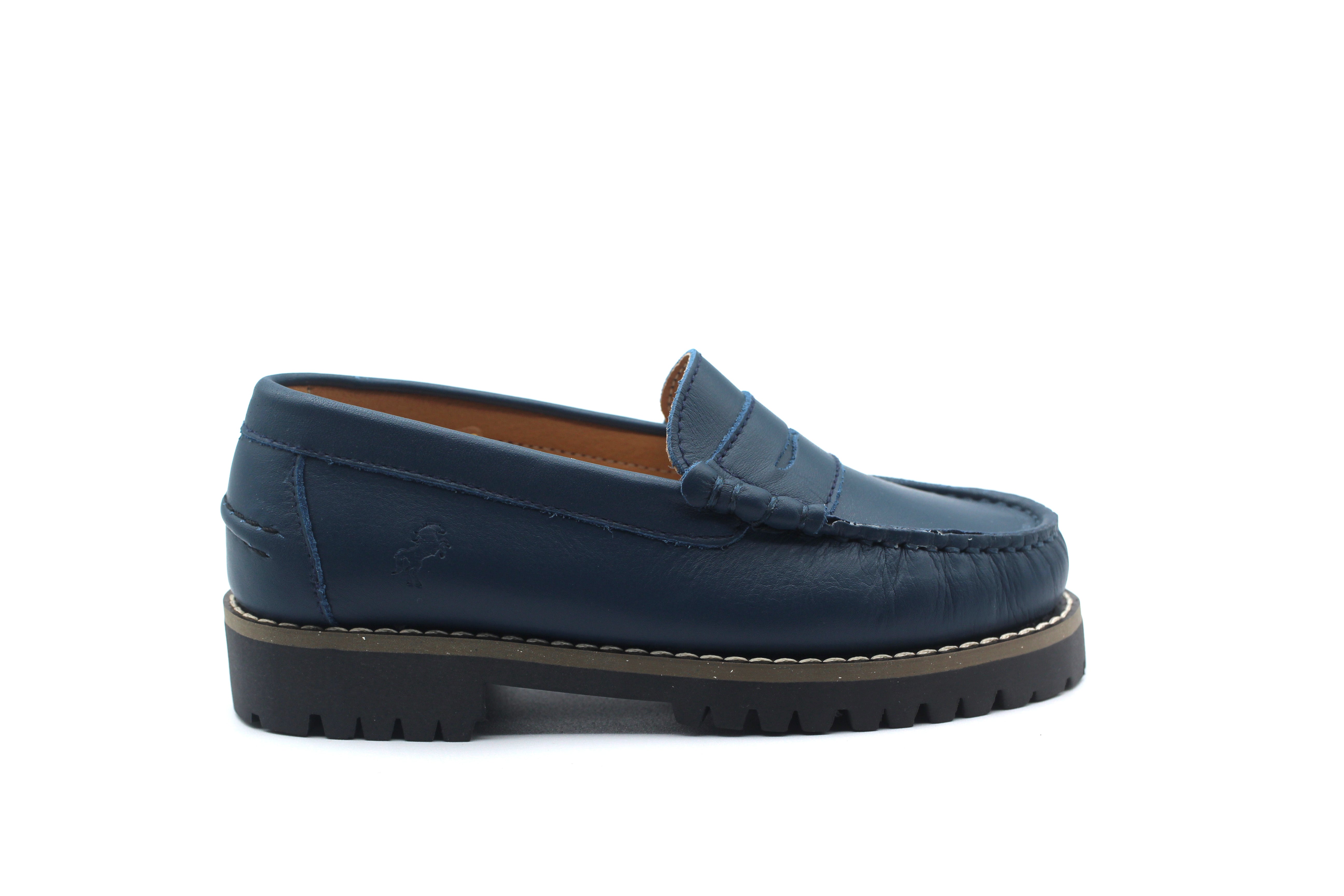 LMDI Navy Marine Chunky Penny Loafer