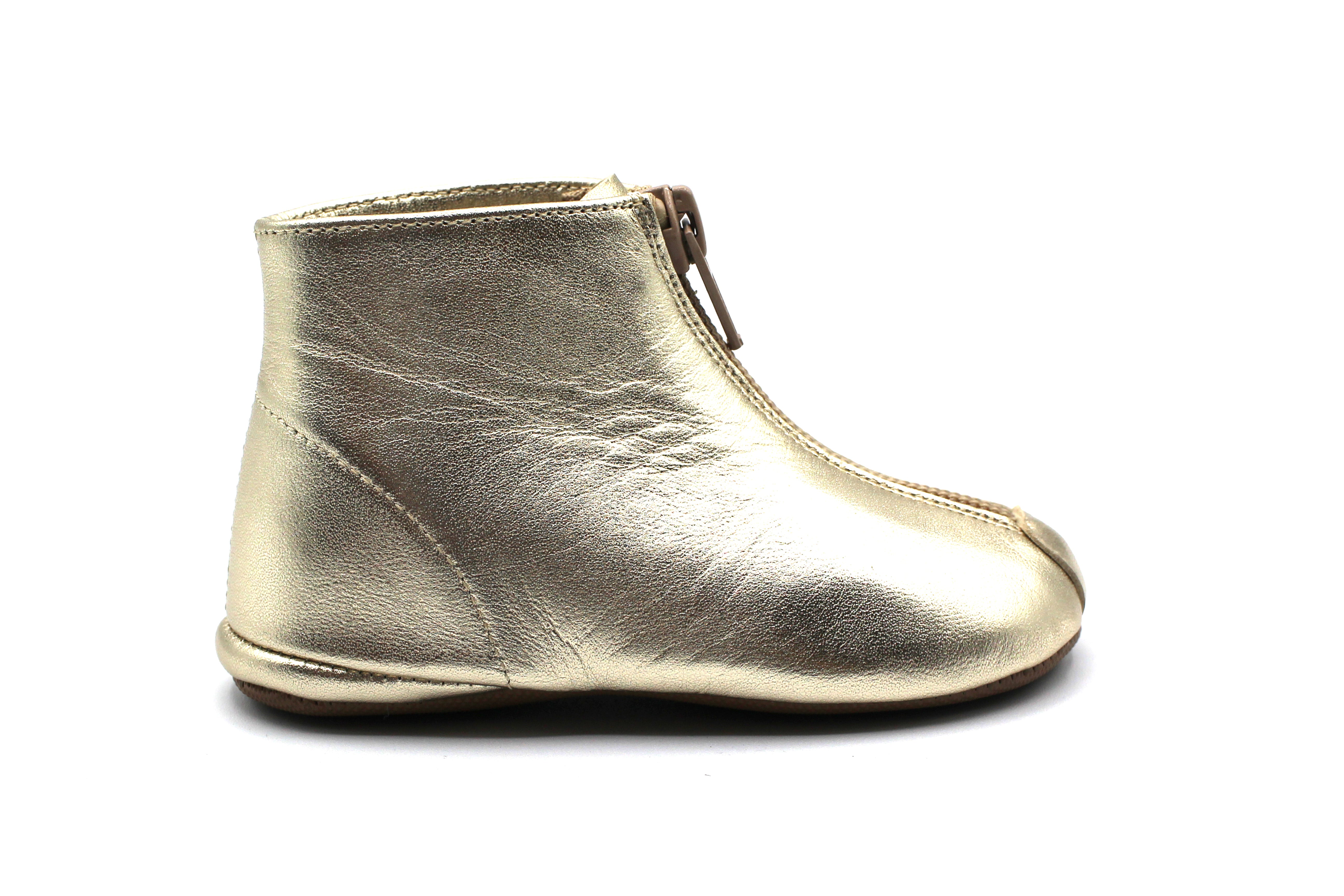 Pepe Gold Zipper Bootie