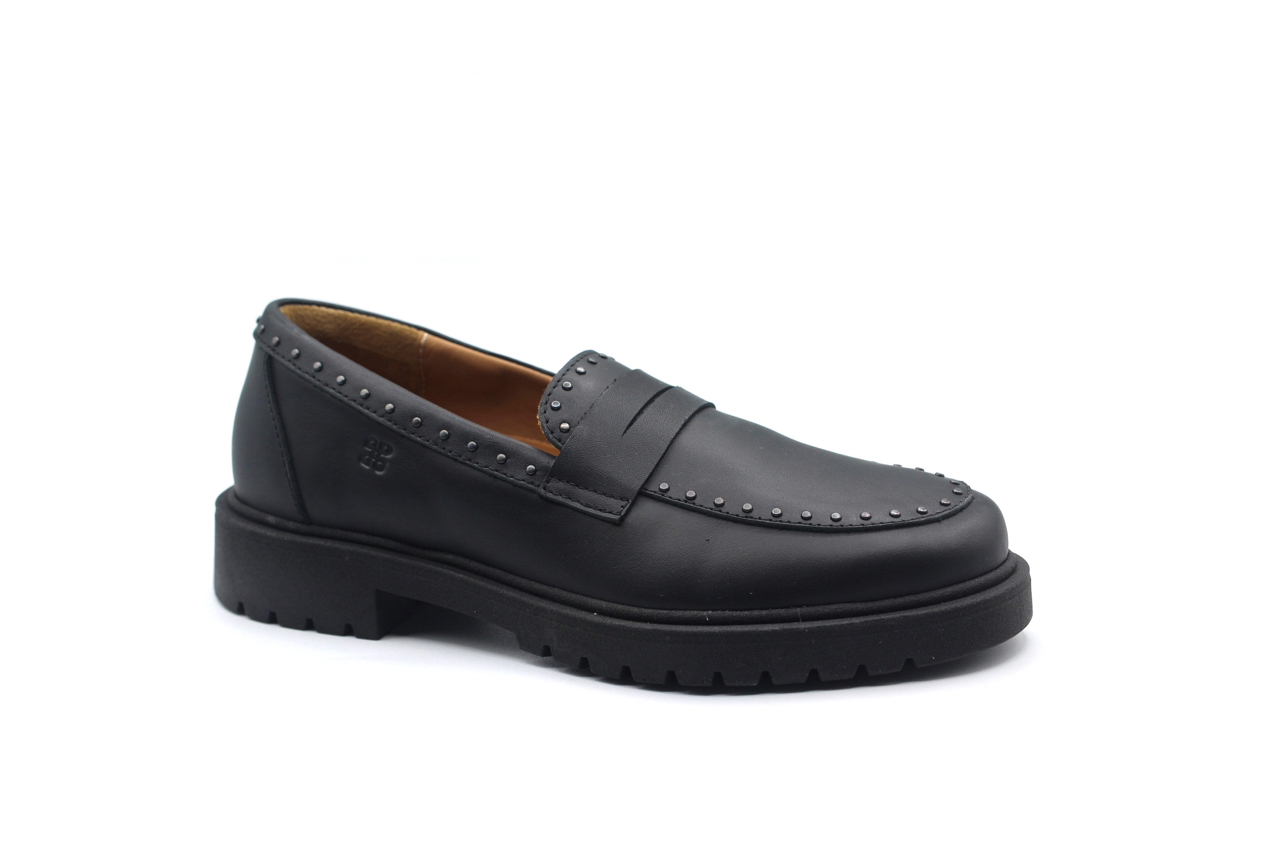 Porte Black  Stud Loafer