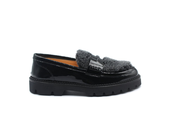 Rondinella Gray Sherpa Penny Loafer