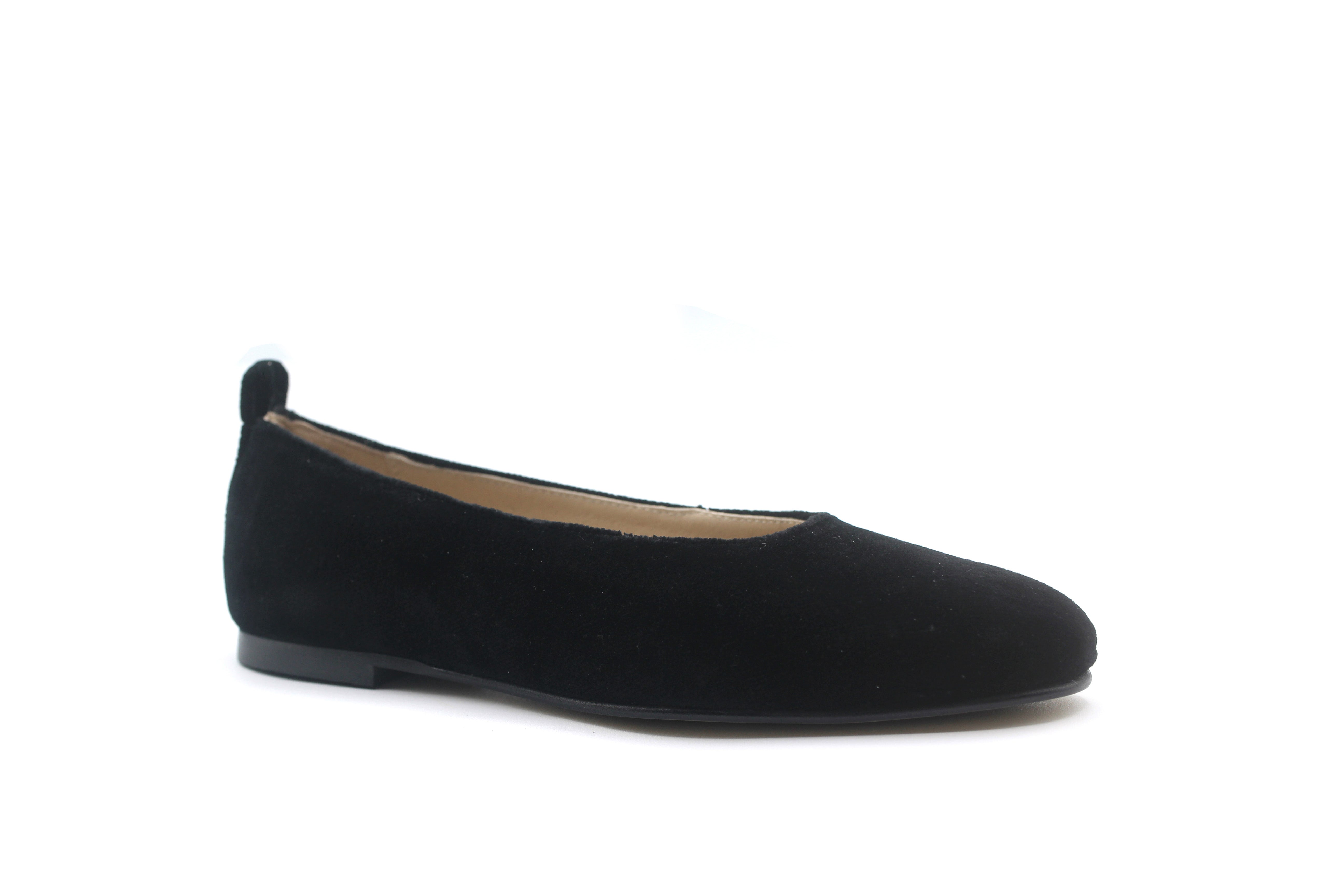 Valencia Black Velvet Flat