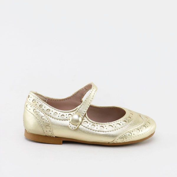 Papanatas Metallic Wingtip Mary Jane