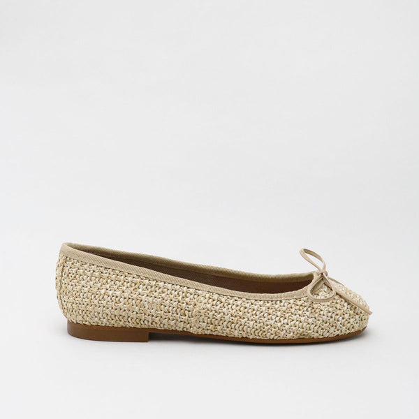 Papanatas Rafia Natural Ballet Flat