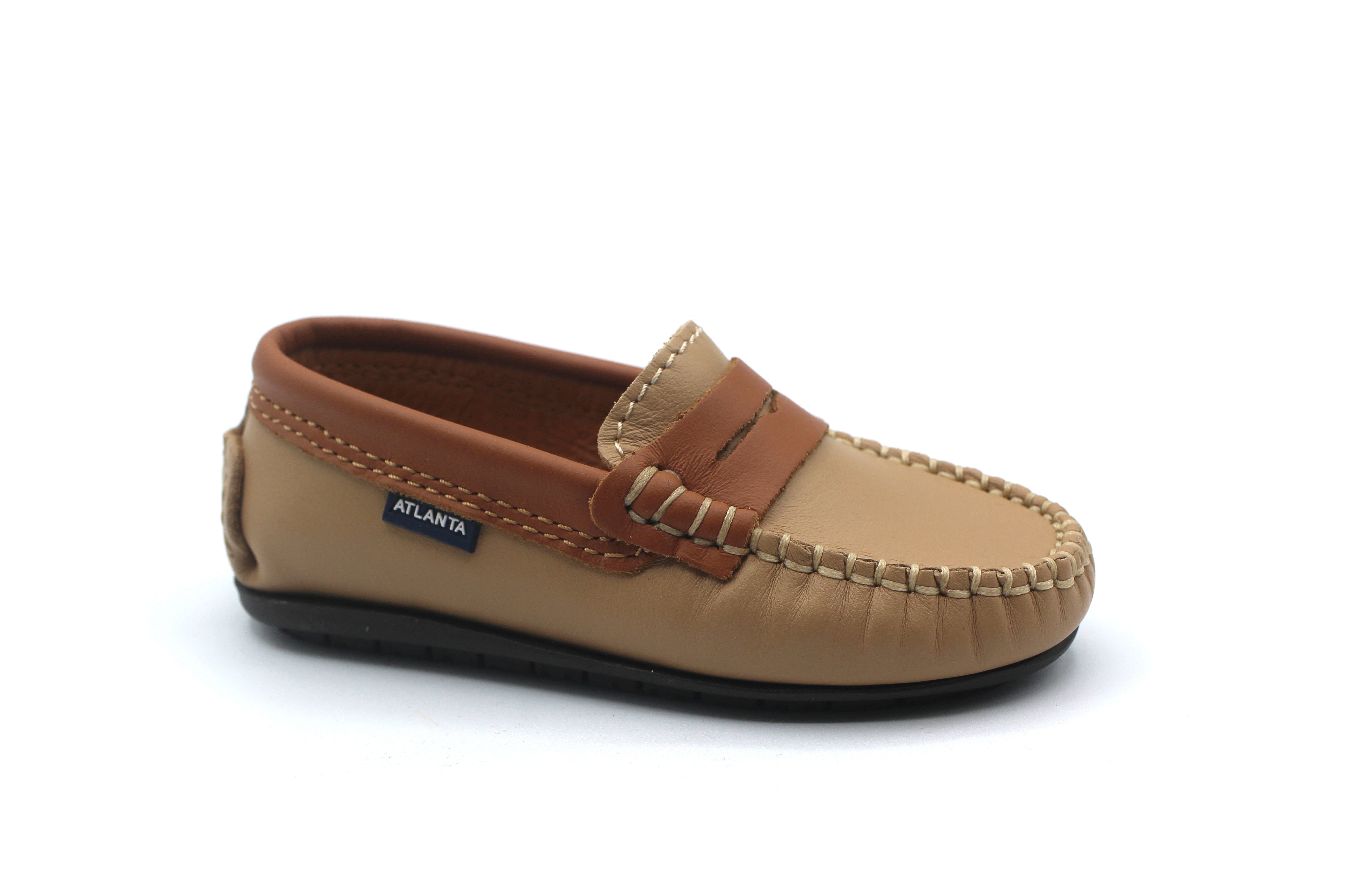 Atlanta Beige & Camel Penny Loafer