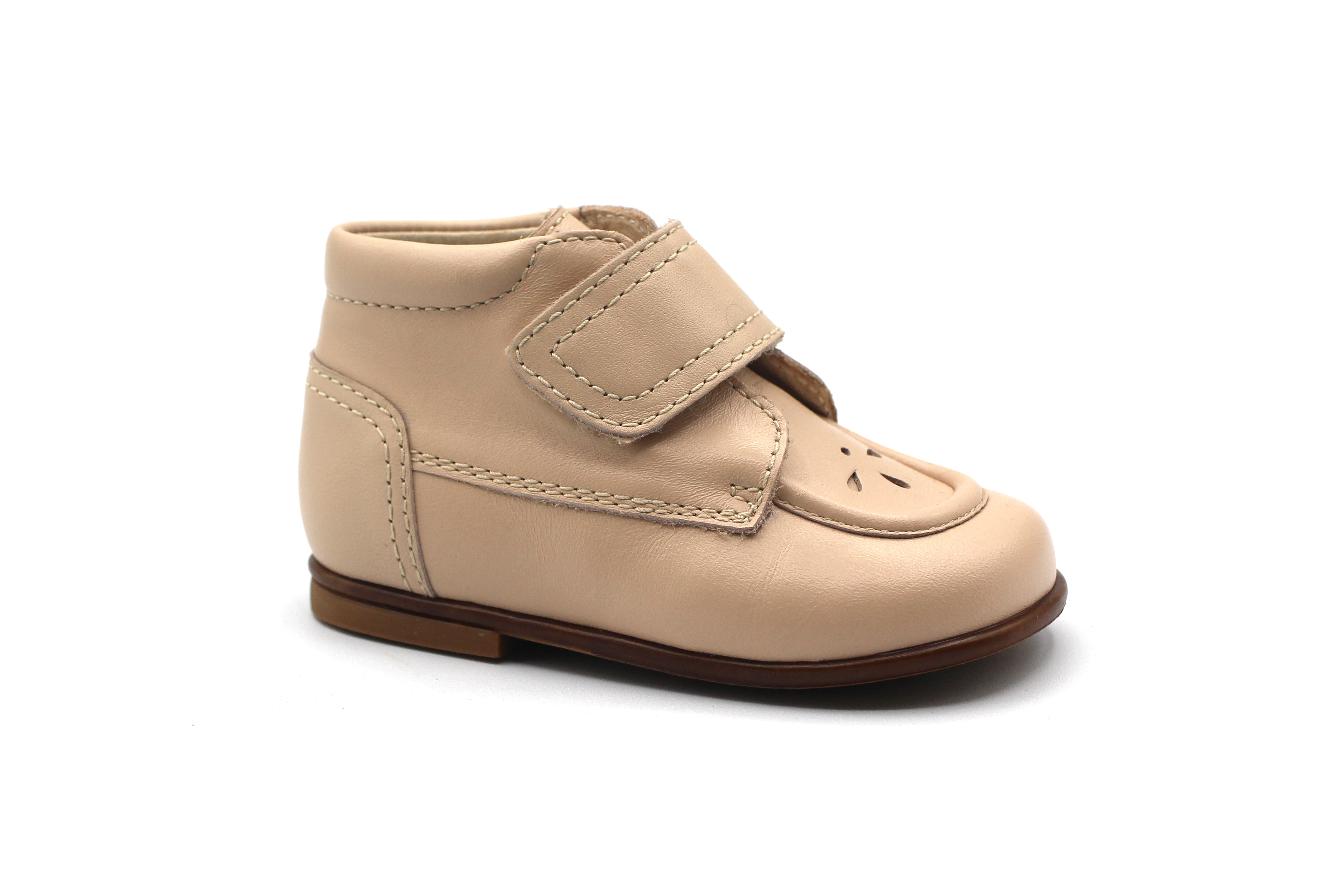 Beberlis Nude Velcro Baby Bootie