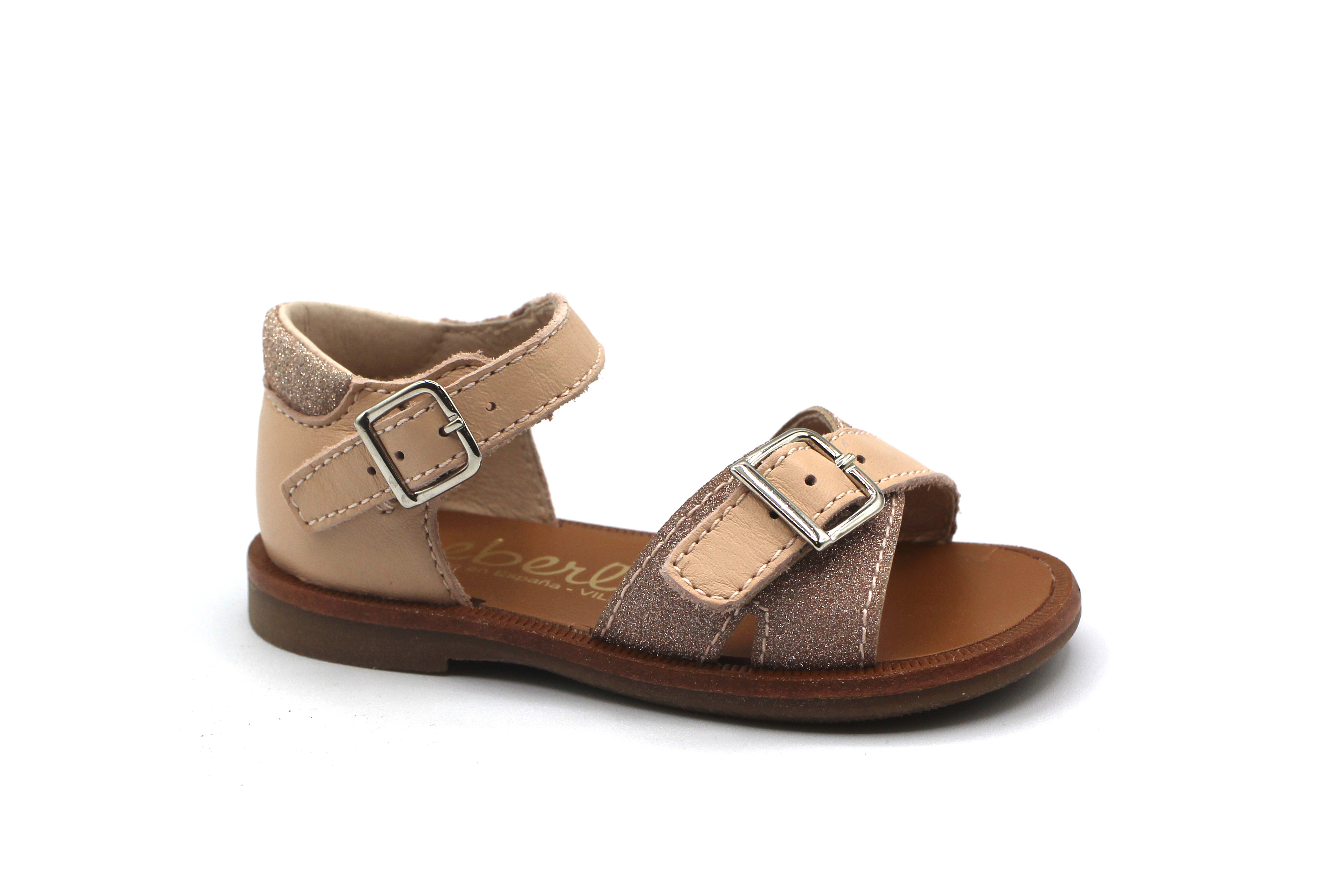 Beberlis Pink Glitter Buckle Baby Sandal