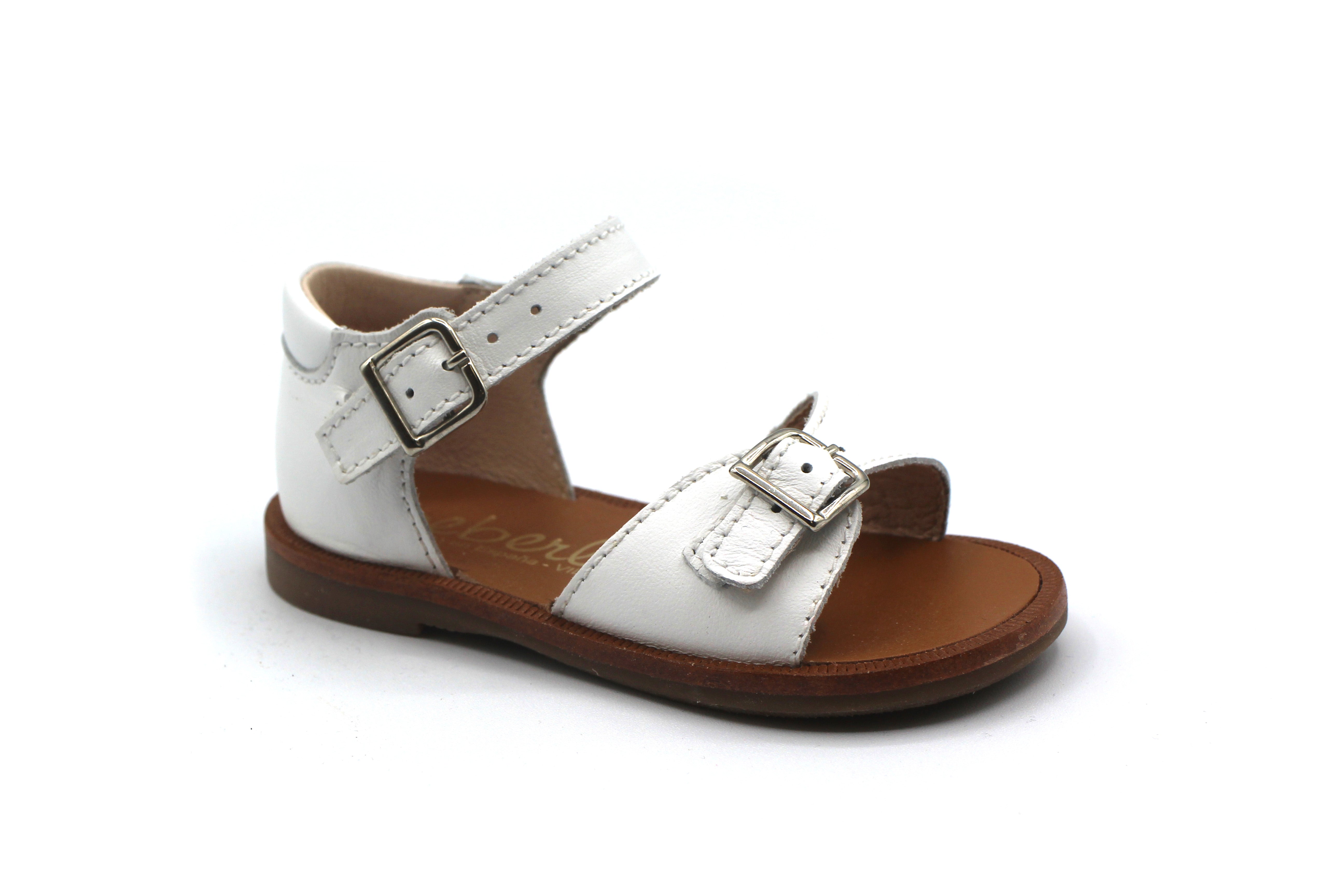 Beberlis White Baby Buckle Sandal