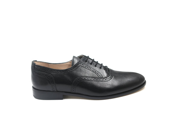 Gravitas Black Leather Wingtip Lace Up Shoe