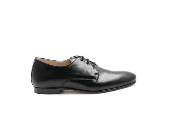 Hoo Black Leather Lace-up Dress Shoe