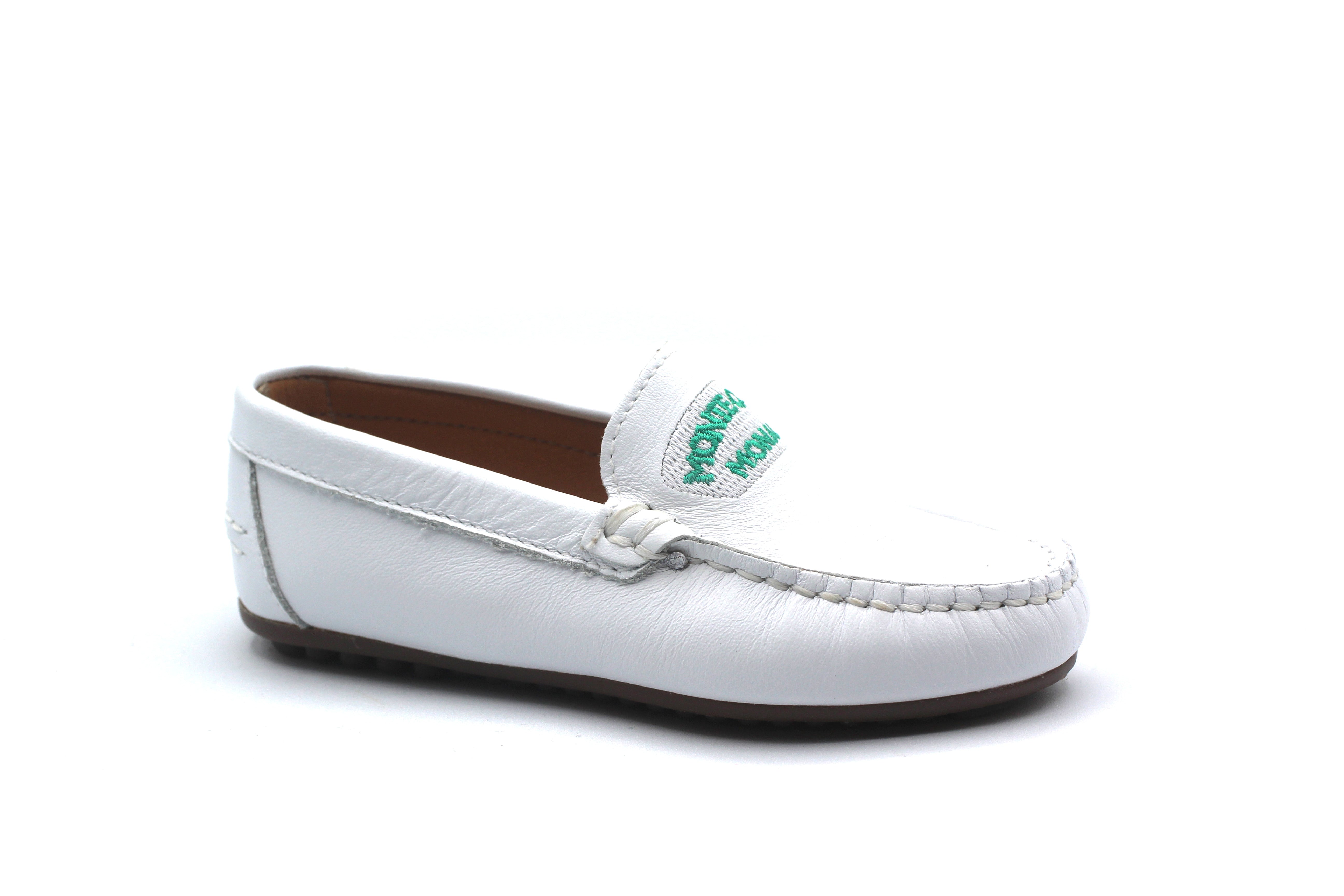 Lmdi White Green Embroidery Montecarlo Loafer