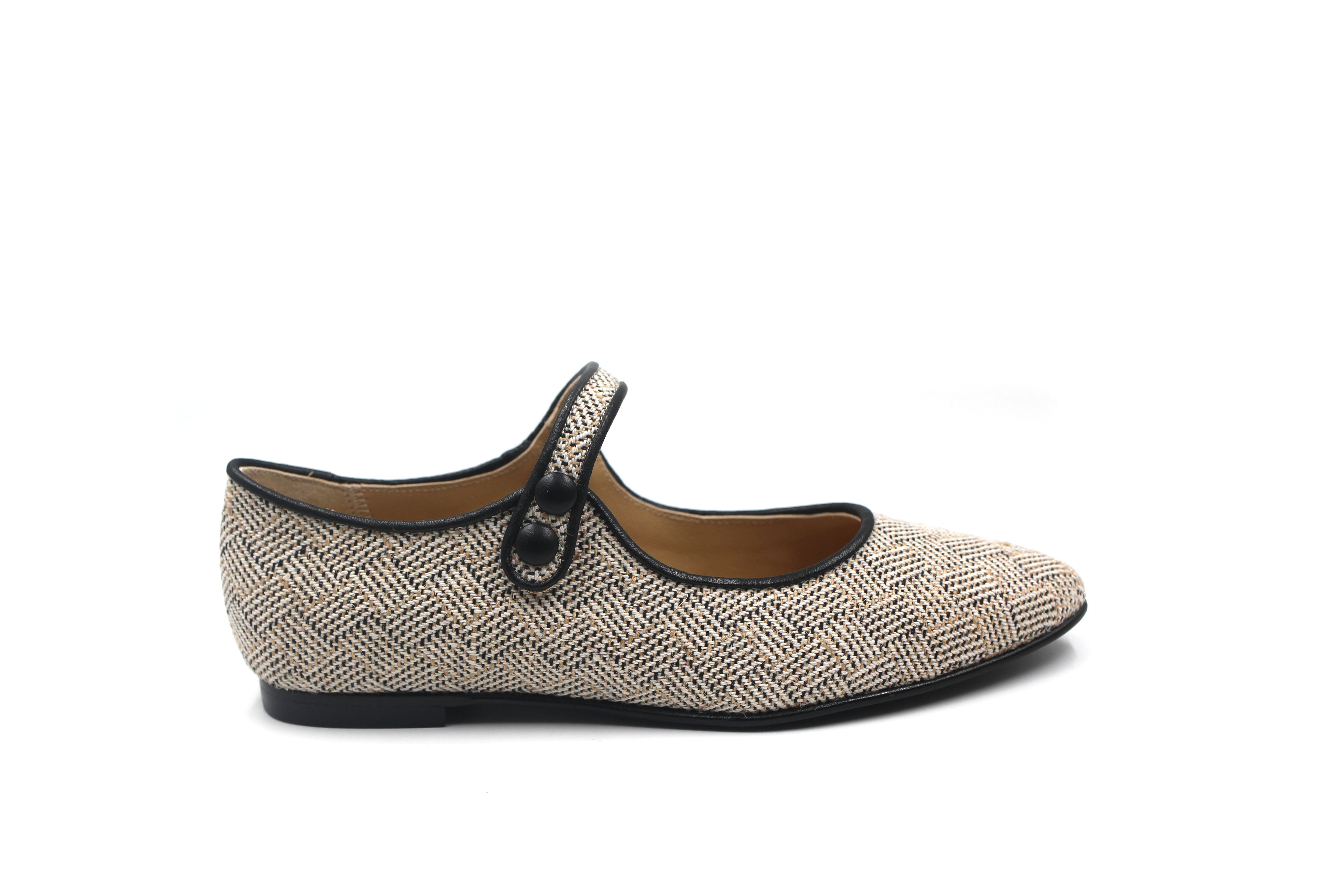 LMDI Winter Herringbone Pointed Mary Jane