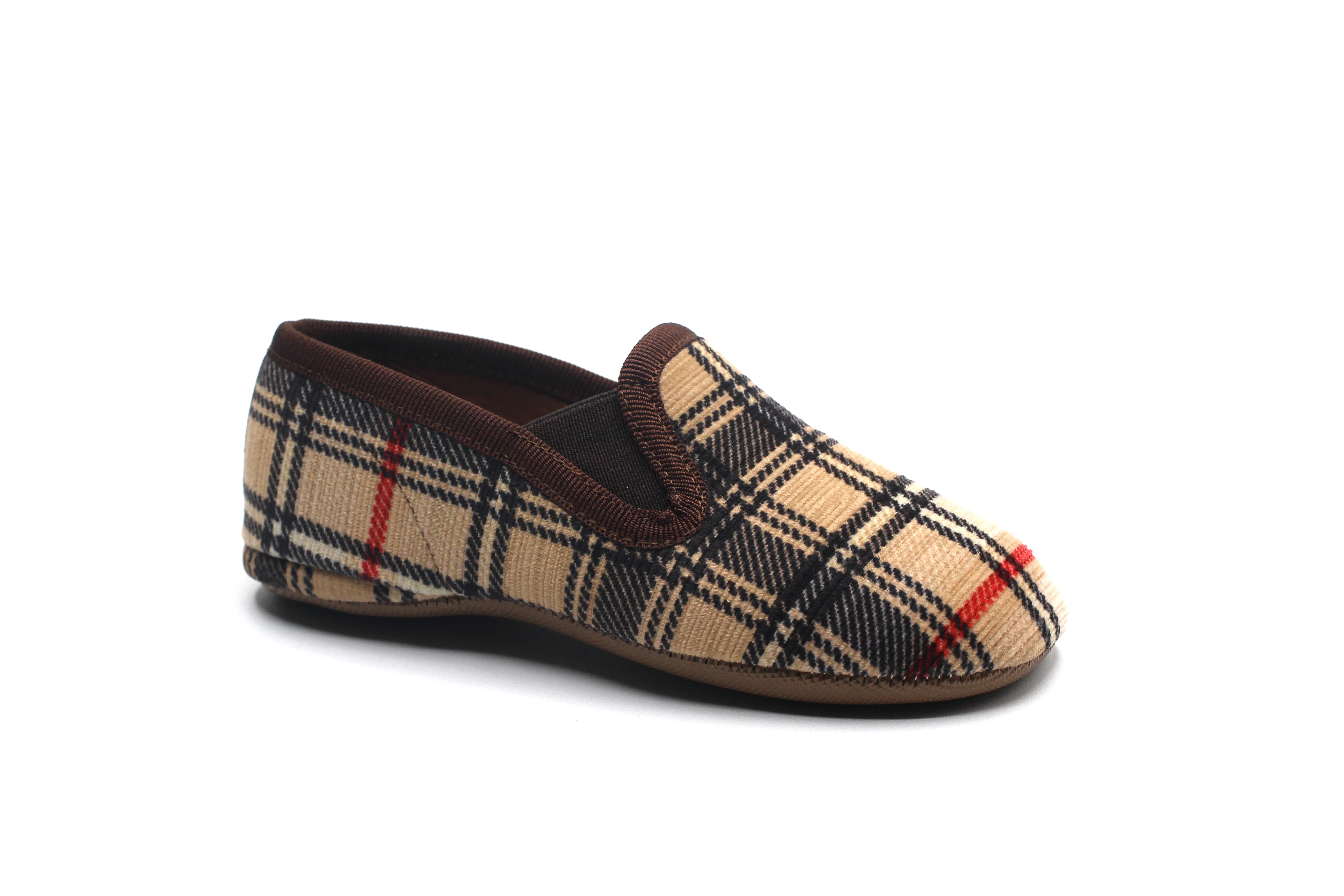 Pepe Plaid Velvet Smoking Slipper