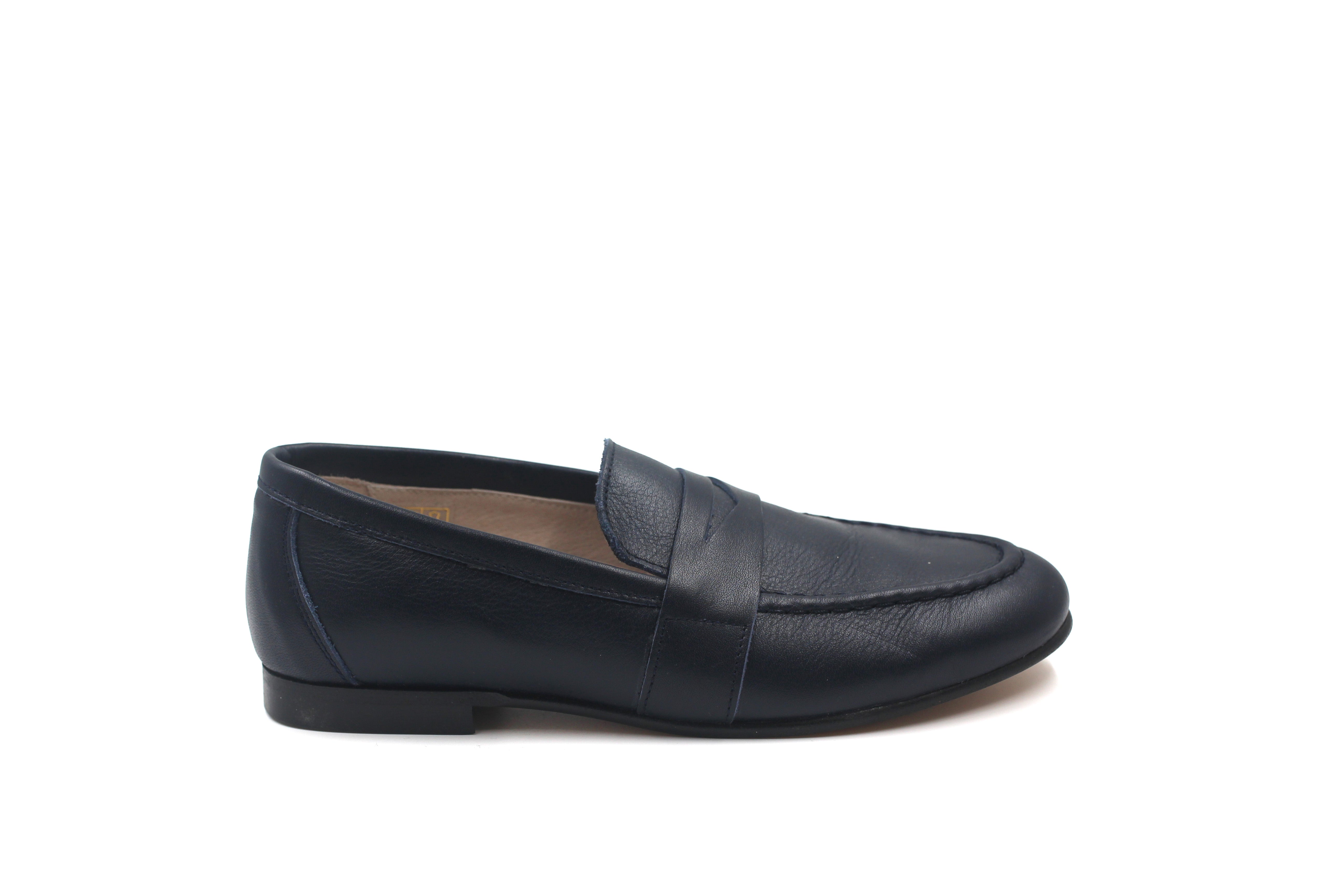 Gravitas Navy Leather Loafer