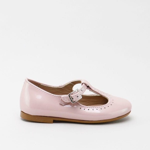 Papanatas Pearl Pink Patent T-Strap